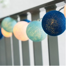 WOVEN BALL FAIRY LIGHTS ΜΠΛΕ ΚΑΙ ΑΣΠΡΗ ΜΠΑΛΑ 20 LED ΛΑΜΠΑΚΙΑ ΣΕΙΡΑ ΜΠΑΤΑΡΙΑ ΘΕΡΜΟ ΛΕΥΚΟ IP20 | Aca | XR20WW2A